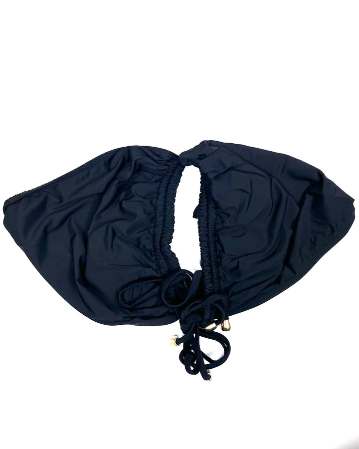 Black Double String Multi Wear Bikini Top - Large
