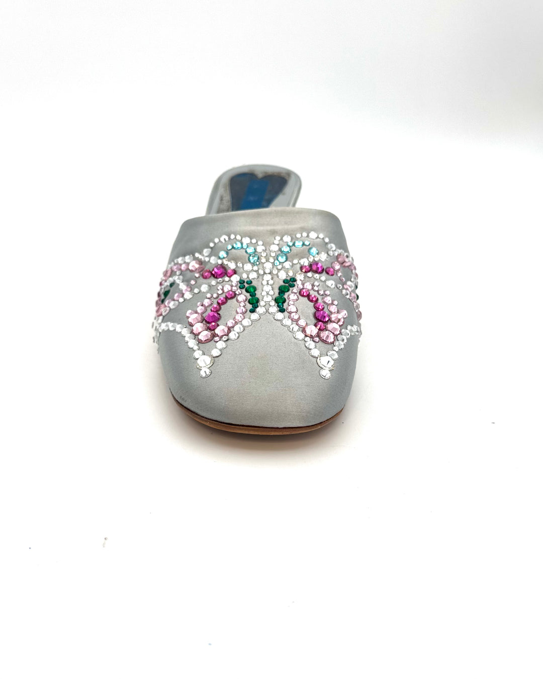 Rhinestone Butterfly Embellished Mules - Size 39