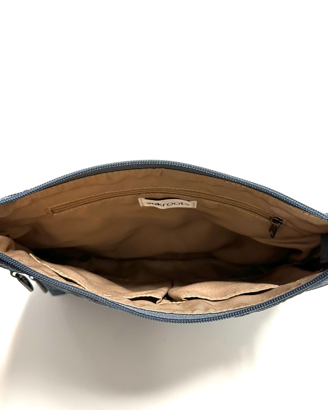 Navy Blue Double Zipper Bag