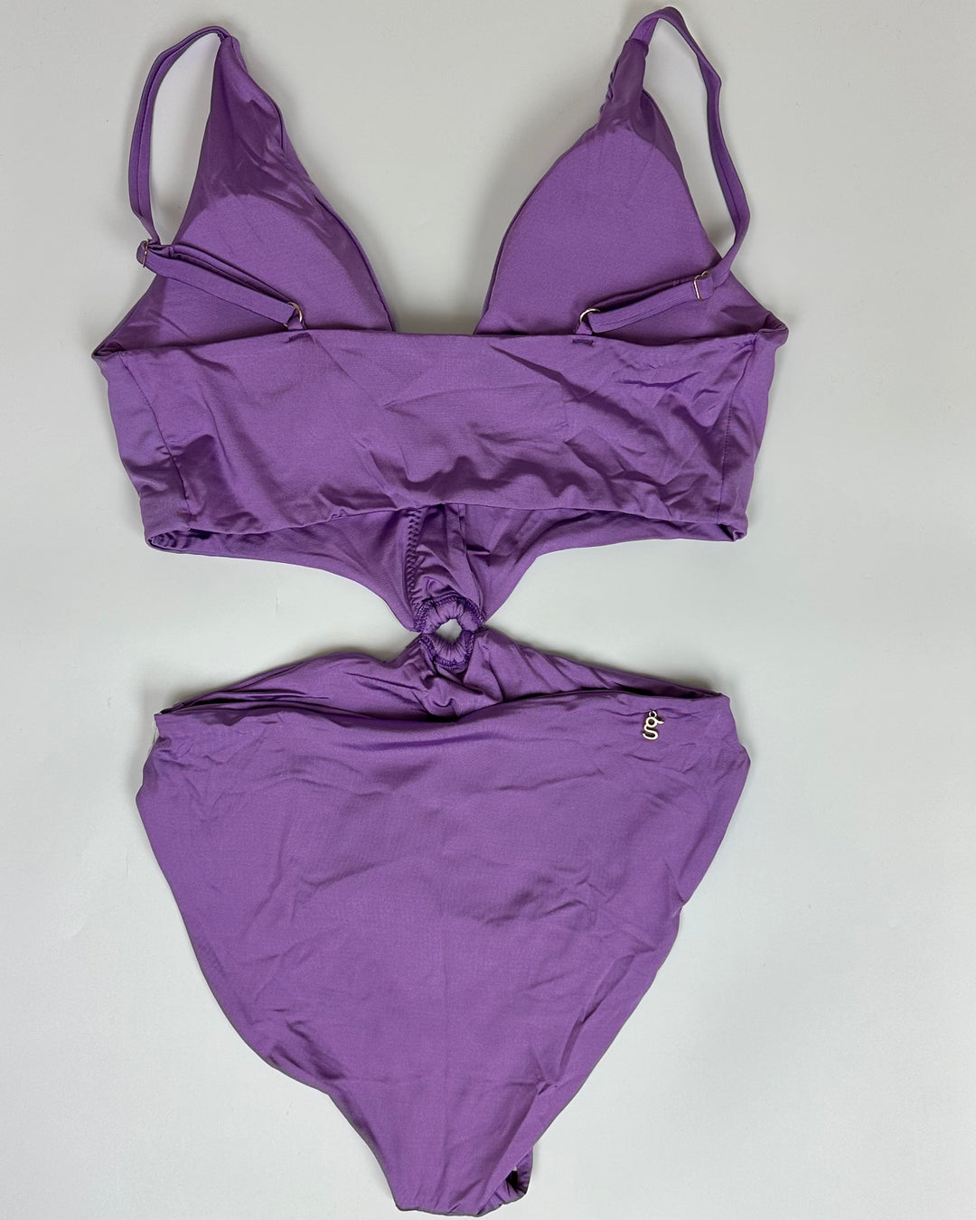 Amethyst Purple Plunge Keyhole One Piece - Size 2/4