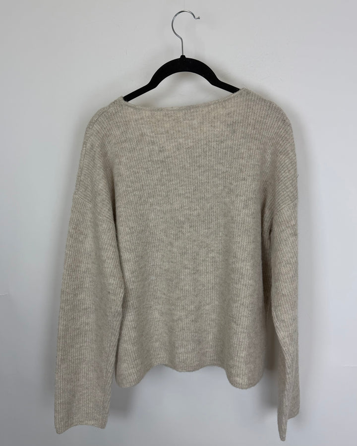 Light Beige Knit Cardigan - Size 6