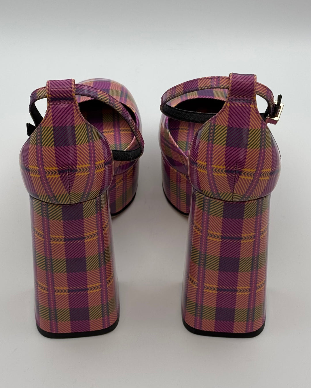 Purple Plaid Platform Heels - Size 7 and 7.5