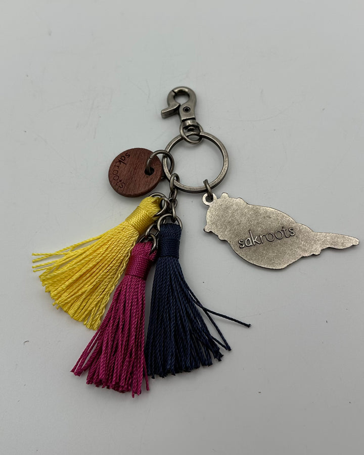 Navy Multicolor Tassel Owl Keychain
