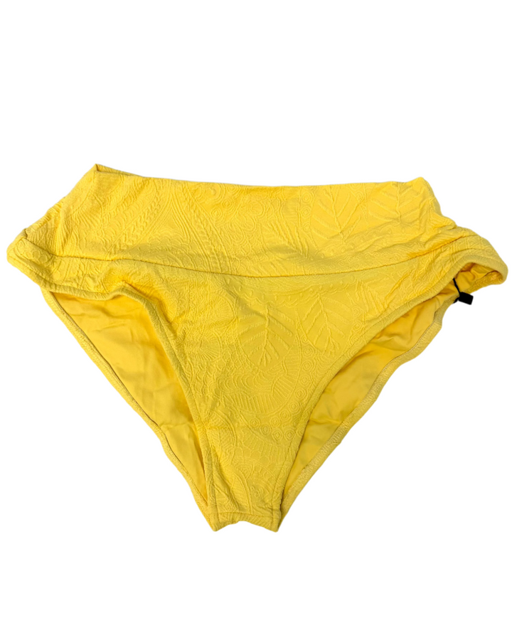 Yellow Embossed Fuller Coverage Bikini Bottom - XS, S, M, XXL