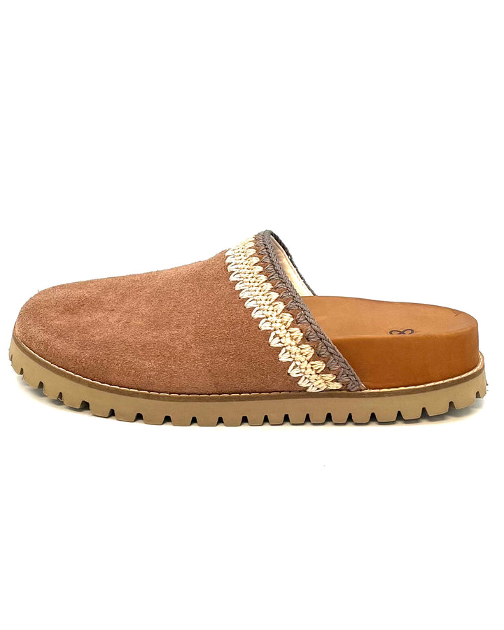 Peanut Brown Suede Clogs - Size 7, 8, 9, 10 and 11