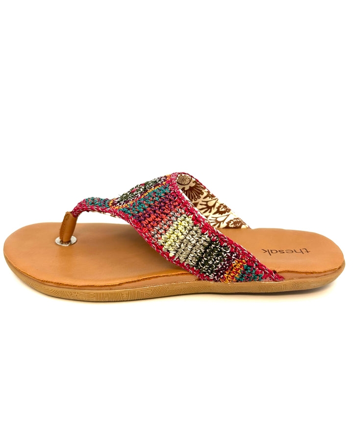 Dark Multi Color Crochet Sandals - Size 8