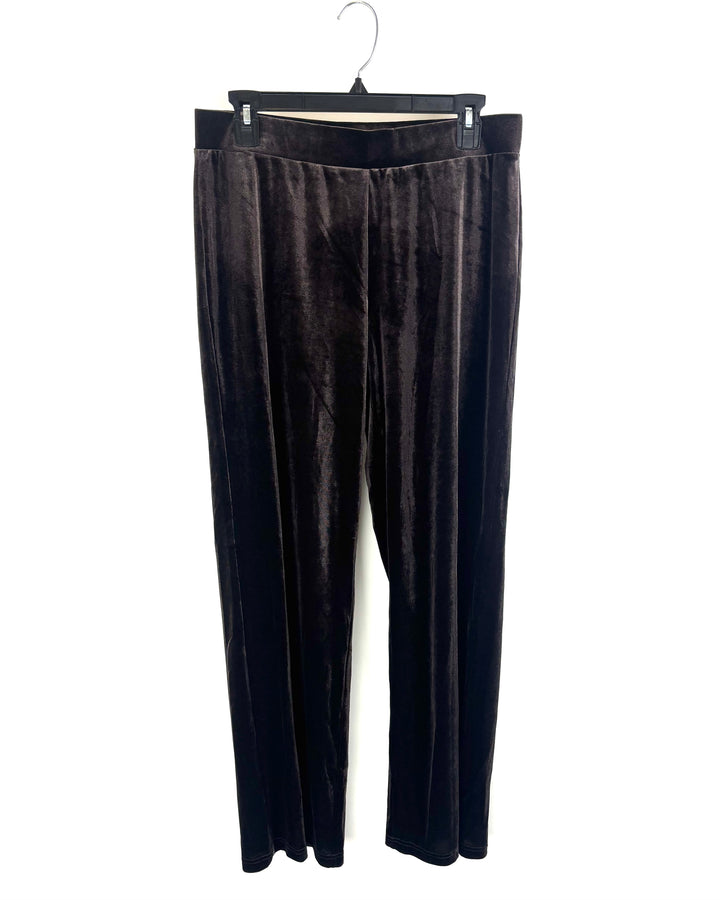 Dark Chocolate Brown Velvet Pants - Size 6/8