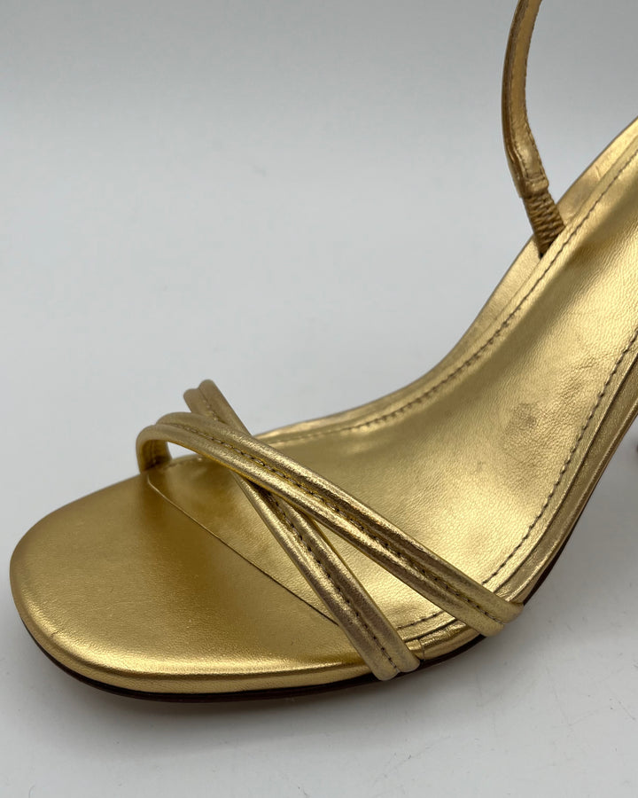 Metallic Gold Strappy Heels - Size 7, 9 and 10