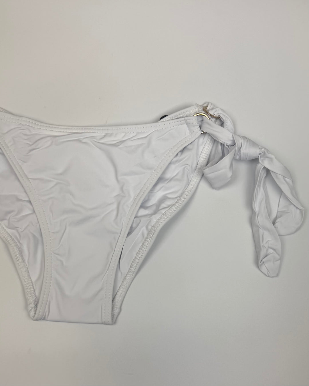 White & Gold Ring Bikini Bottom - Extra Small