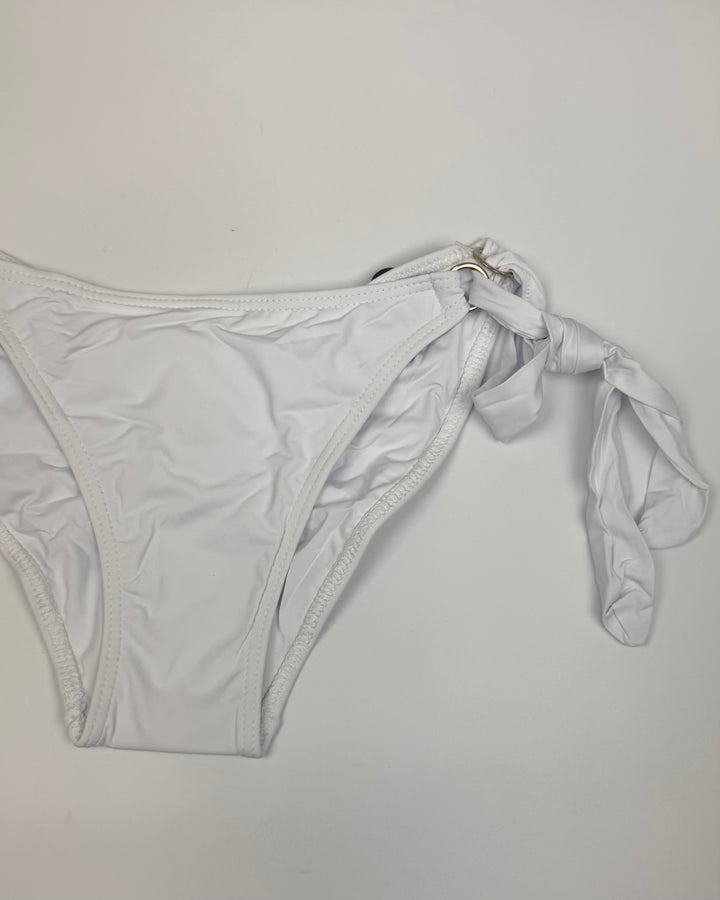 White & Gold Ring Bikini Bottom - Extra Small