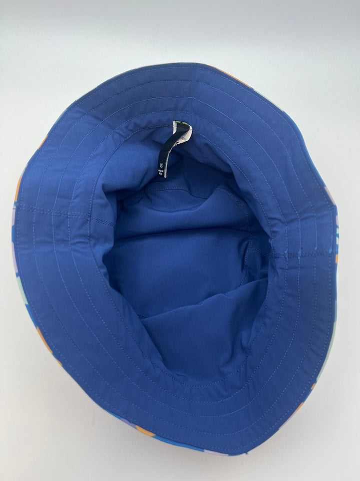 MENS Geometric Blue Reversible Bucket Hat