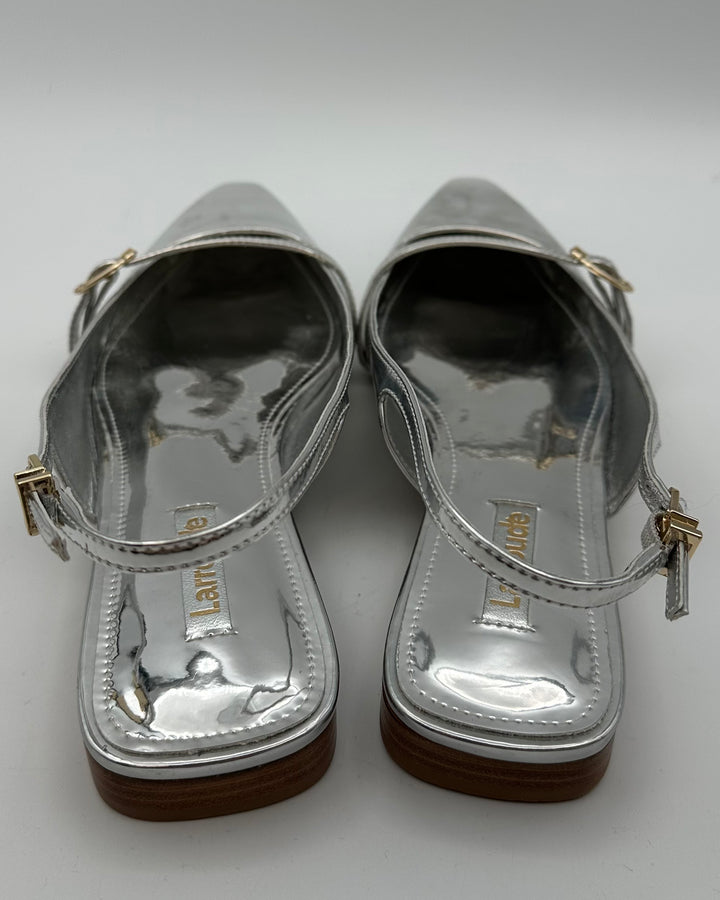 Silver Patent Leather Flat - Size 8.5