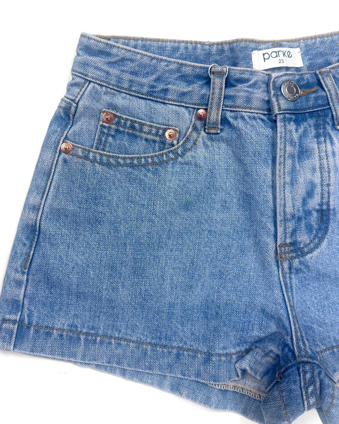 Classic Blue Denim Mini Shorts - Size 23