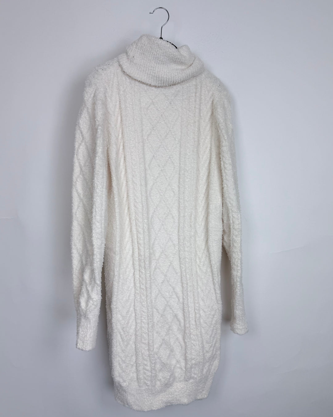 Fluffy Cream Sweater Dress - Size 4/6