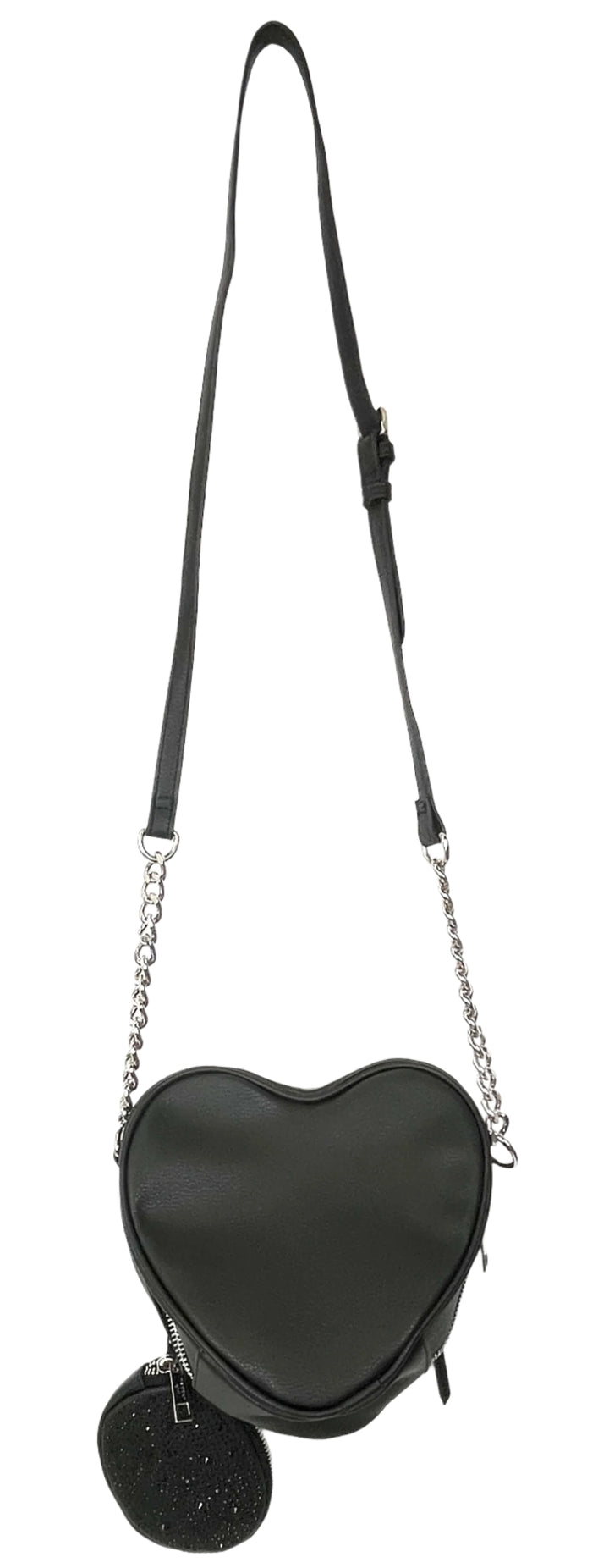 Black Heart Shaped Bag With Coin Purse