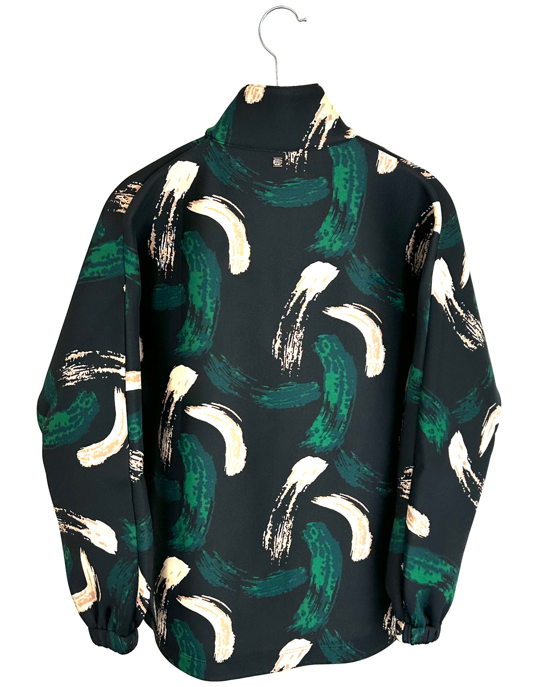 Black and Green Scuba Collar Top - XXS, XS, S