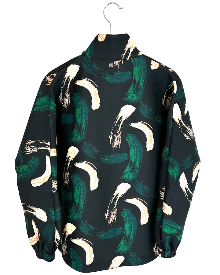 Black and Green Scuba Collar Top - XXS, XS, S