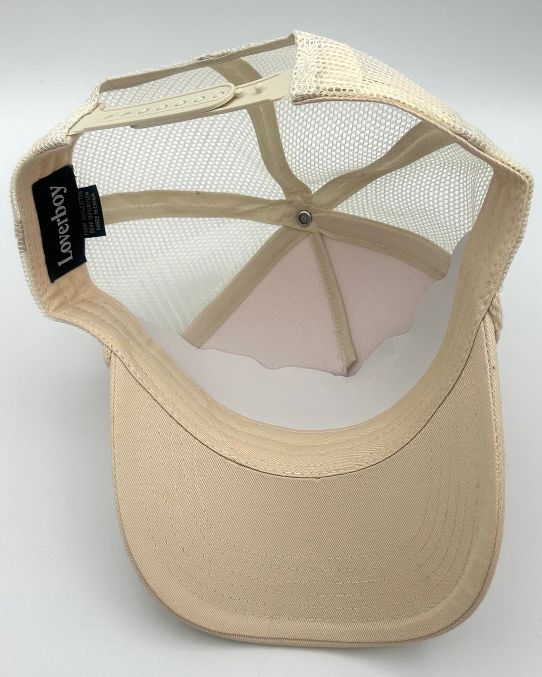 Loverboy Ivory and Red Trucker Hat