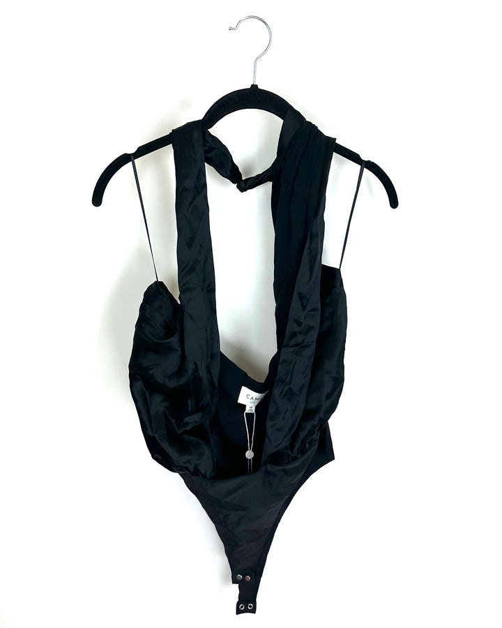 Cheeky Black Halter Top Bodysuit - Size 6/8