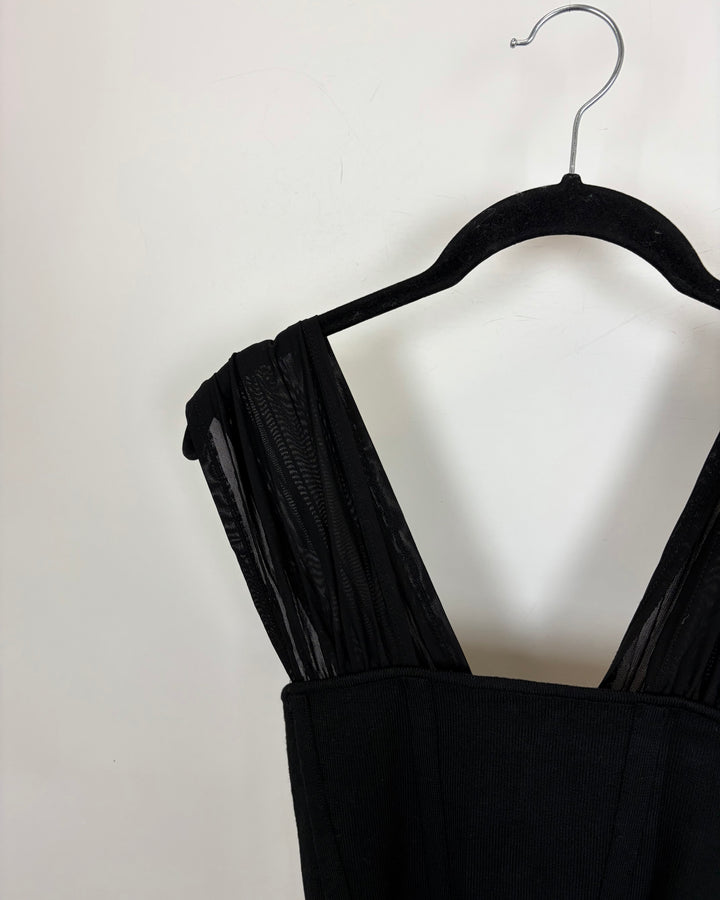 Black fabric corset with lace sleeves - Size 2/4
