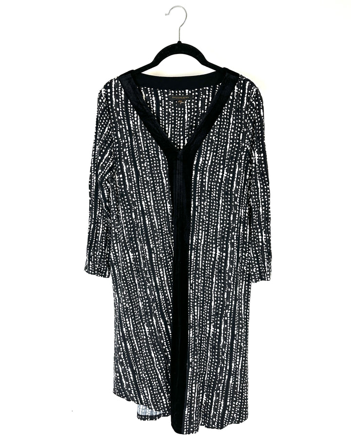 Grey And White Polka Dot Nightgown - Small