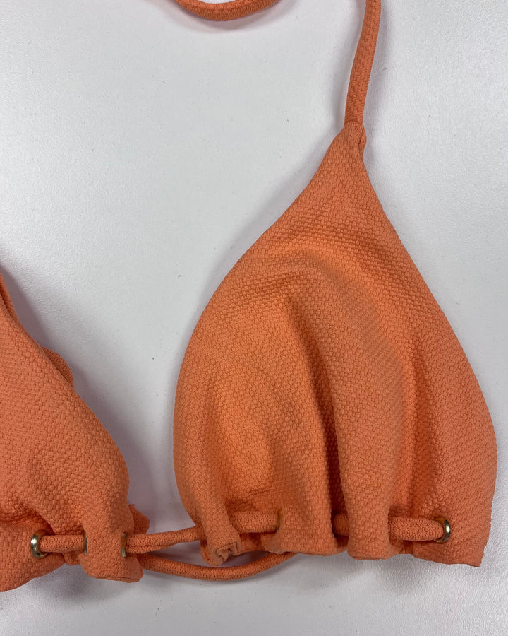 Creamsicle Orange Textured String Bikini Top - Small