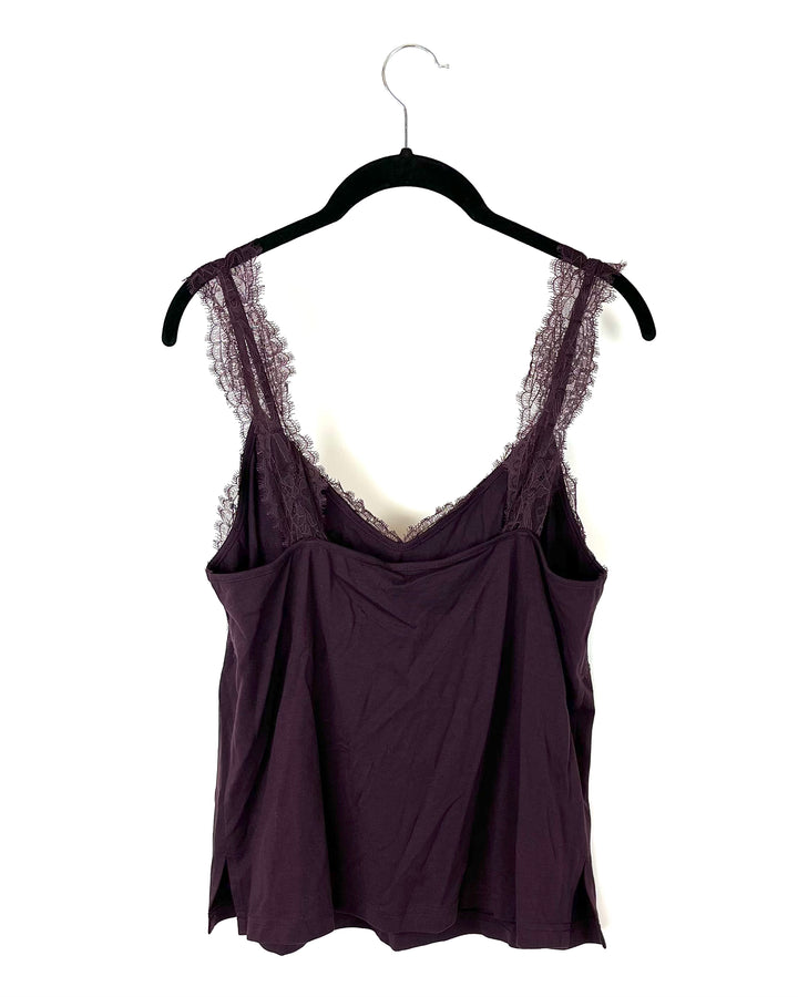 Dark Purple Lace Trim Tank - Size 2-4