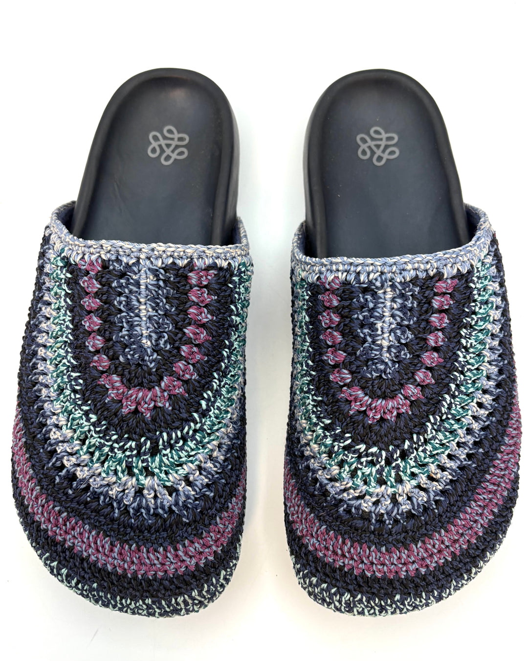 Blue & Purple Crochet Clogs -  Size 6, 8, 9, 10