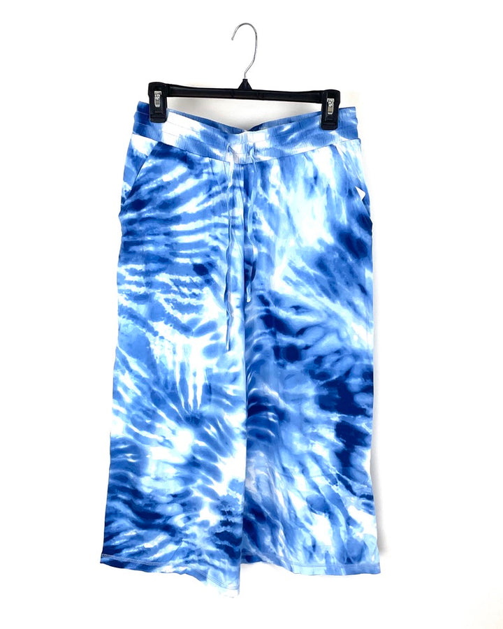 Blue Tie Dye Lounge Capri Pants - Size 6-8