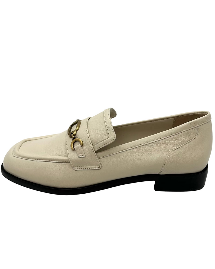 Cream Leather Loafers - Size 7 and 8