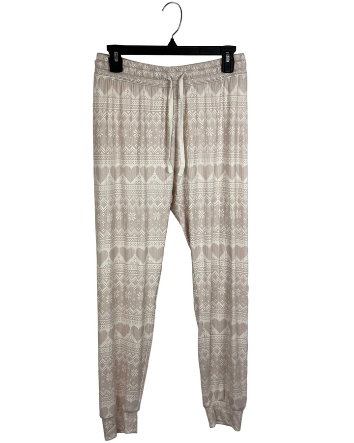 Muted Pink Patterned Jogger Pants - Size 0/2