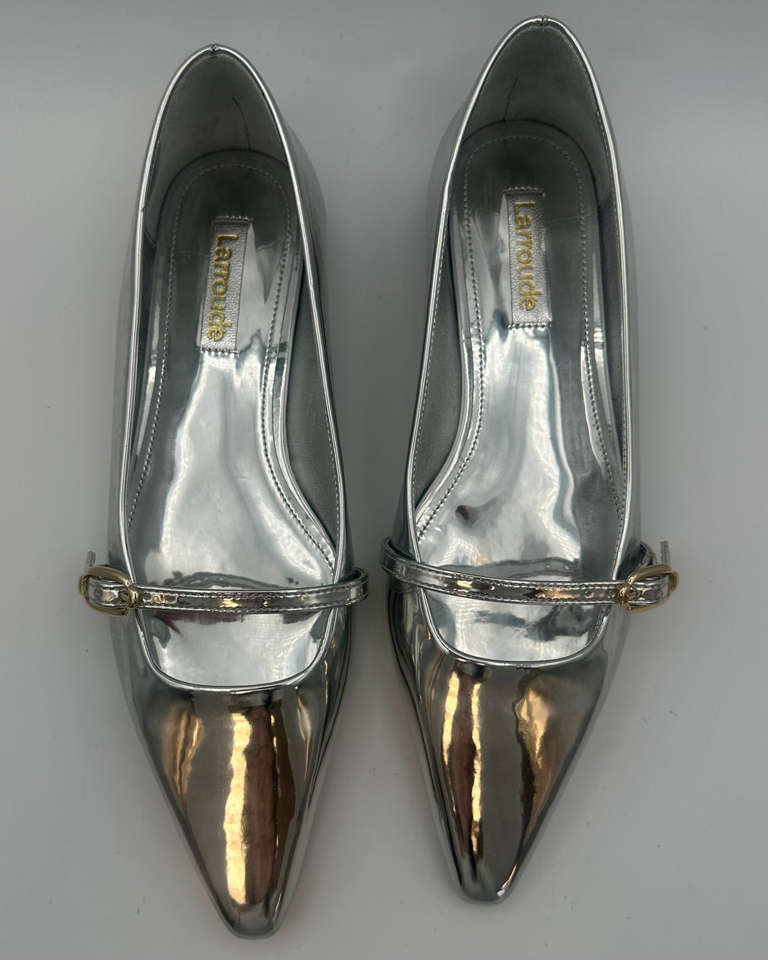 Silver Patent Leather Flat - Size 6.5