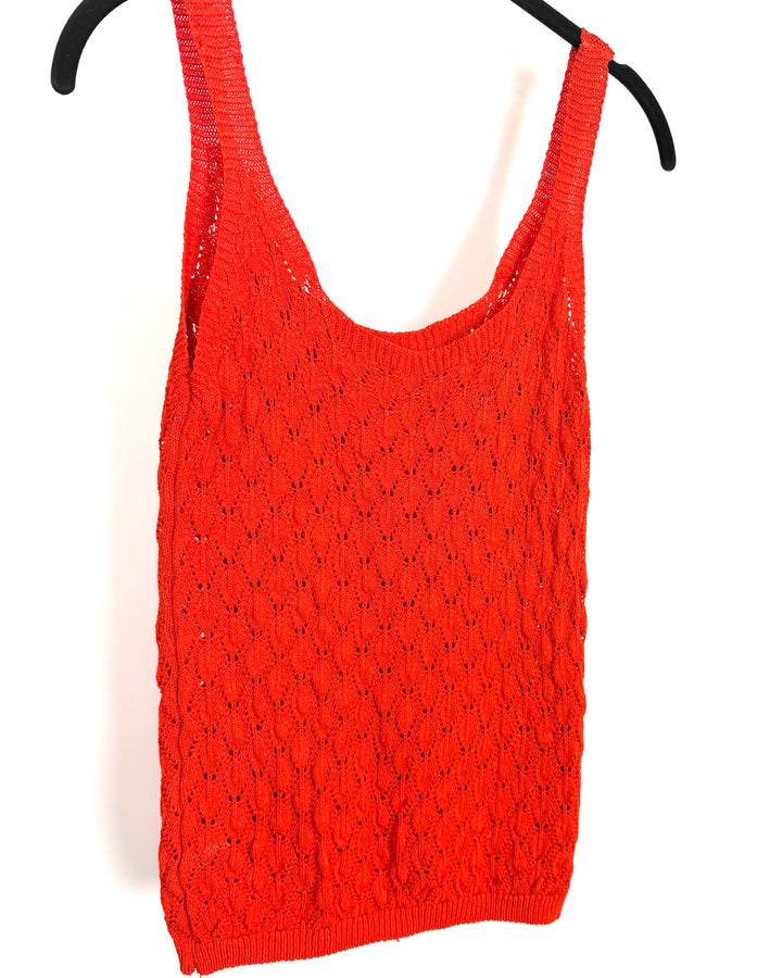 Bright Orange Knit Tank Top - Size 2/4