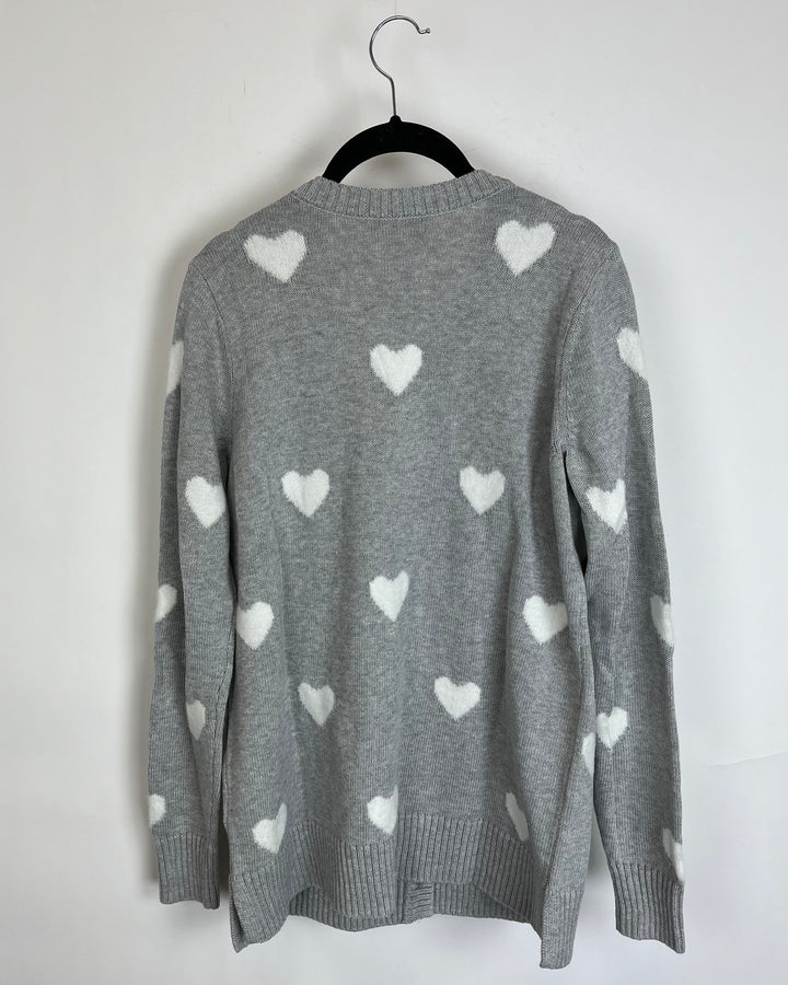 Gray Heart Cardigan - Size 6/8