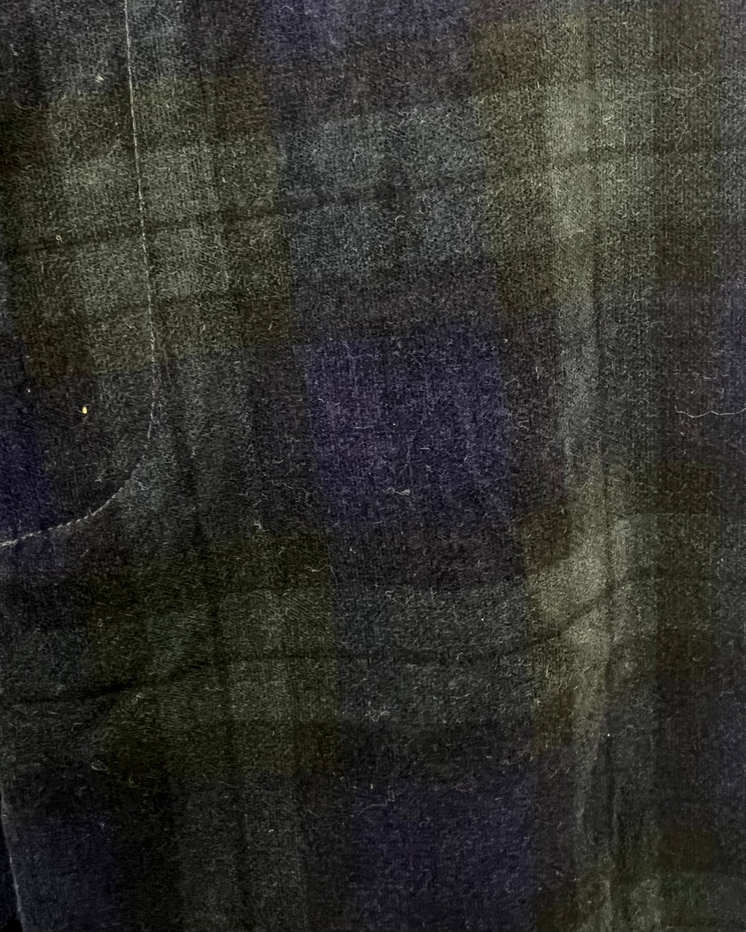 MENS Dark Blue And Green Plaid Velvet Slim Pants - 32X32