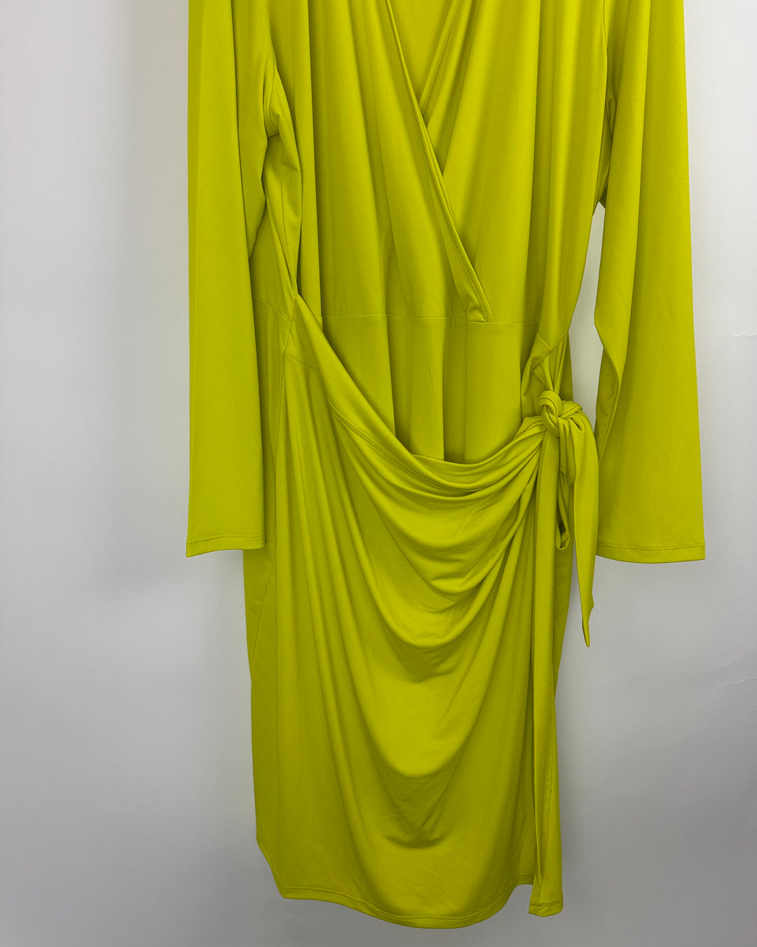 Neon Yellow Wrap Tunic Dress - Size 2x