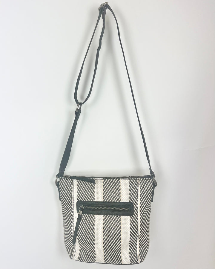 Black, White, and Tan Crossbody Bag