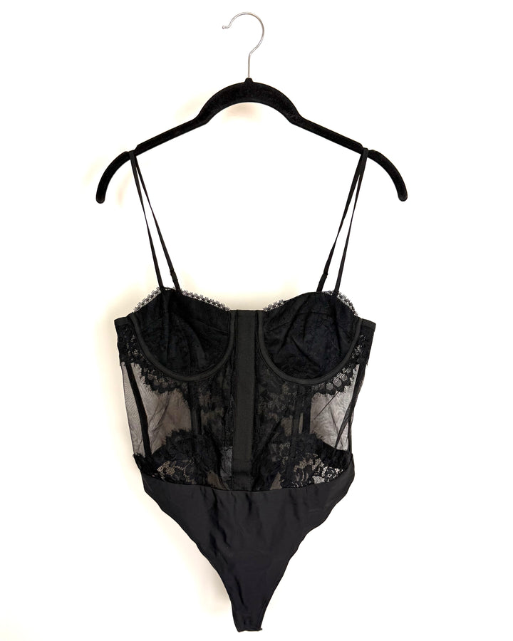 Black Corset Bodysuit - Size 2, Size 4, and Size 10
