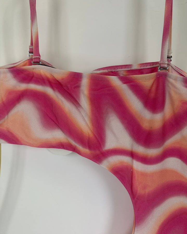 Pink Cut Out One Piece Swimsuit - S, M, L, XL, XXL