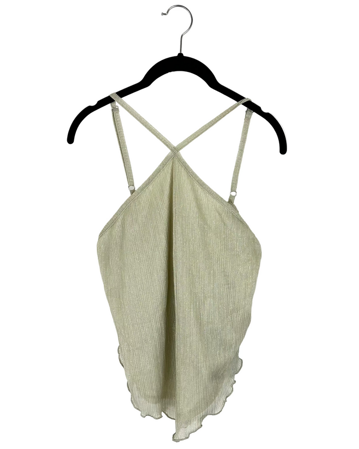 Beige Shimmer Halter Top - Medium and Extra Large