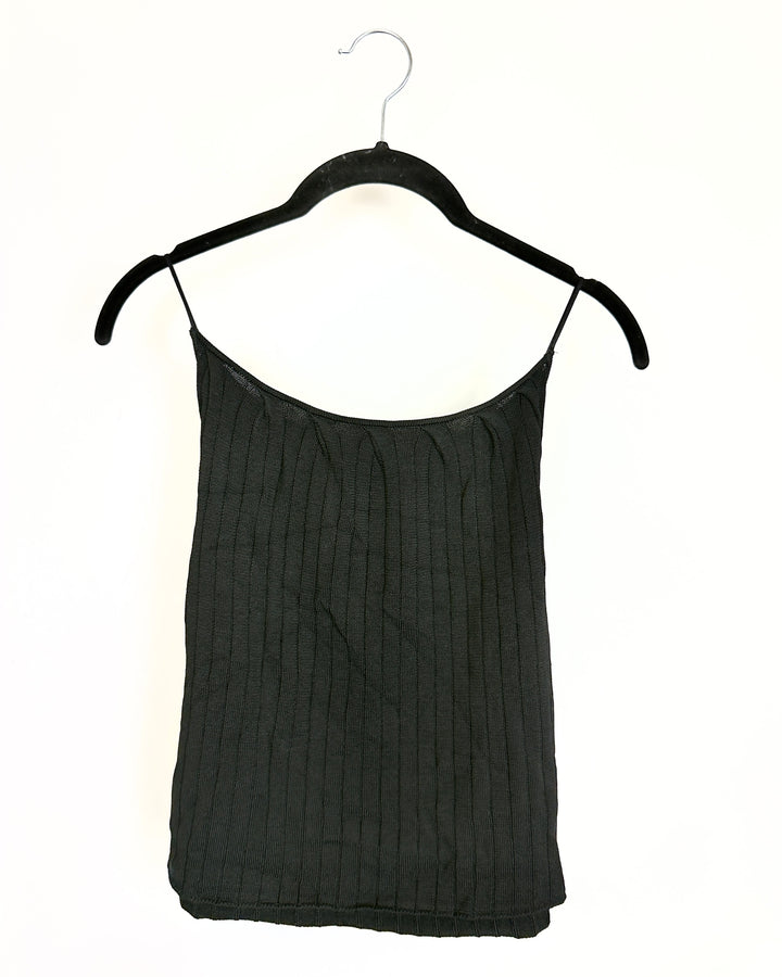 Black Ribbed Knit Top - Size 0/2