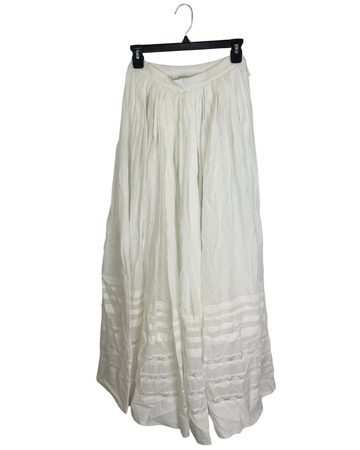 Snowy White Long Flowy Skirt - 0/2, 2/4