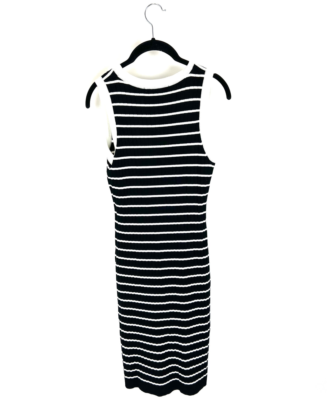 Black And White Striped Body Con Dress - Small