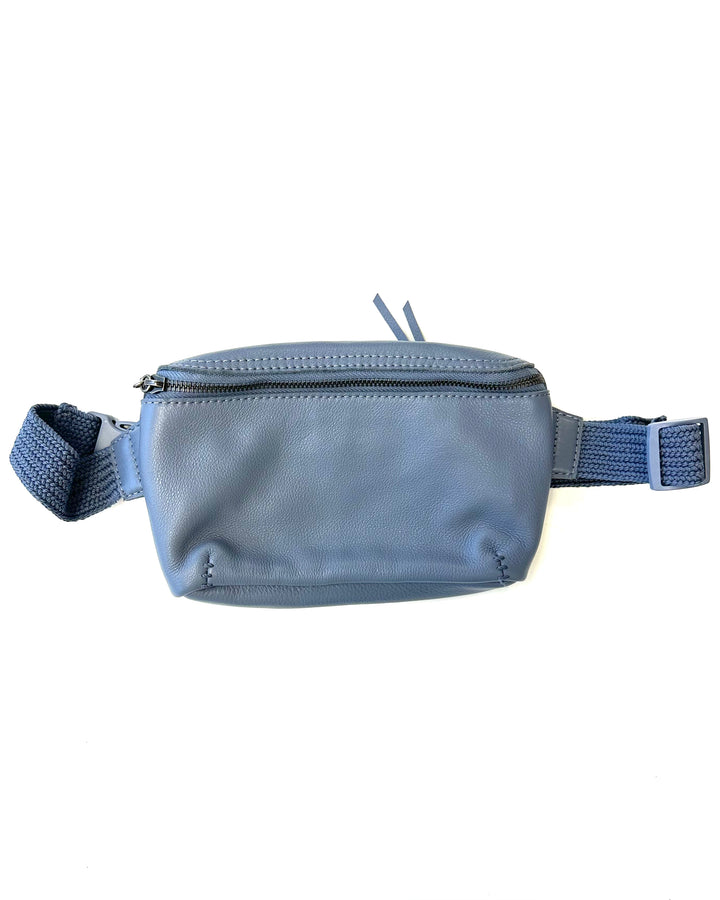 Mini Dusty Blue Leather Belt Bag