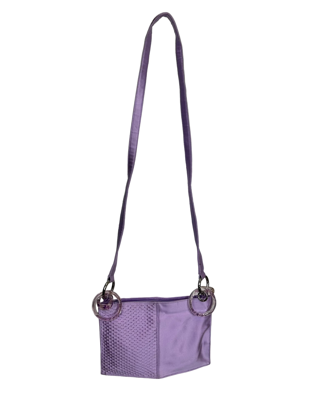 Lavender Purple Satin Ring Shoulder Bag