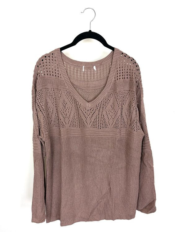 Mauve Long Sleeve Knit Sweater - Size 6/8