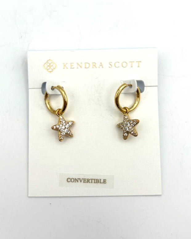 Kendra Scott Gold Rhinestone Star Huggie Earrings