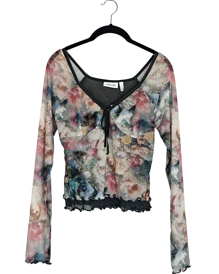 Floral Mesh Top - Size 0/2,2/4, 4/6