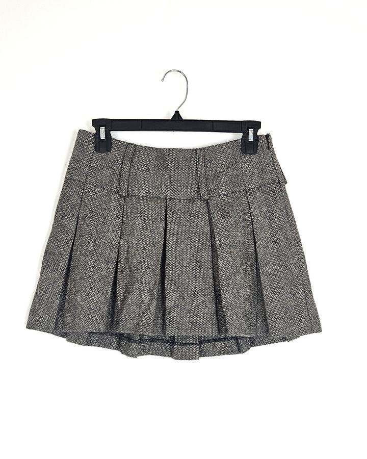 Brown Pleated Skirt - Size 0/2