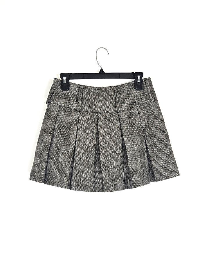 Brown Pleated Skirt - Size 0/2